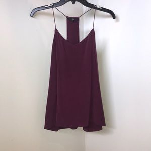 Maroon silk tank